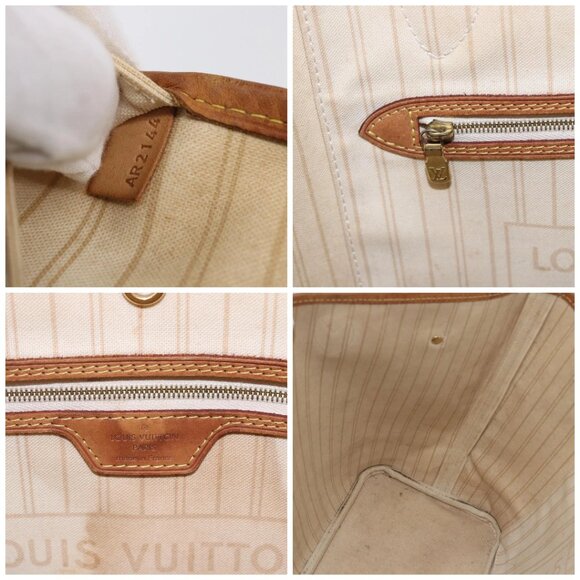 LOUIS VUITTON Damier Azur Neverfull MM Tote Bag N41605 LV Auth 142487 - Picture 15 of 16